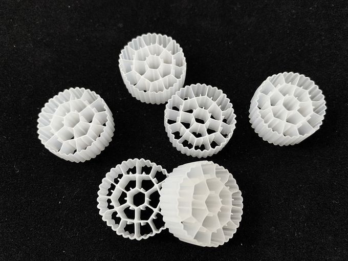 HDPE 19 방 MBBR 폐수 필터용 여과 매체 25X10mm 0